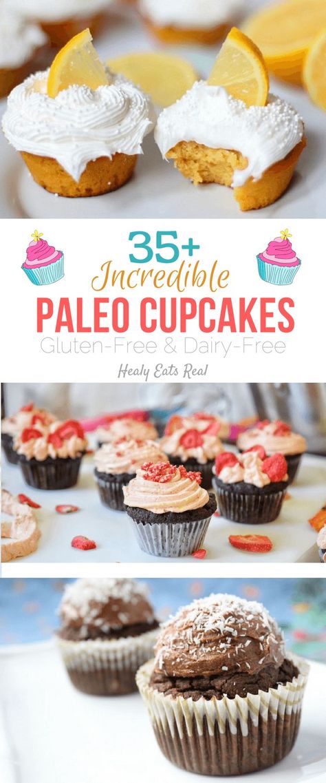 35+ Incredible Paleo Cupcakes (Gluten Free & Dairy Free) Paleo Cupcakes Recipes, Cupcakes Gluten Free, Paleo Cakes, Paleo Cupcakes, Dairy Free Cupcakes, Paleo Cake, Paleo Muffins, Recipe Low Carb, Coconut Flour Recipes