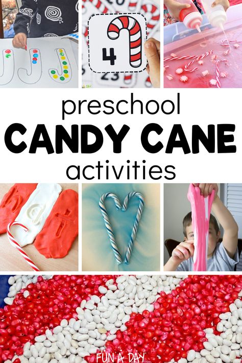 So many candy cane activities your preschoolers will love! Kindergarten and first grade kids are sure to enjoy all the candy cane fun, too. From sensory play to math to treats, you'll find so many pepperminty ideas to try with children. Click on the Fun-A-Day.com link to read more. Candy Cane Games For Preschool, Candy Cane Day Kindergarten, Candy Cane Toddler Activities, Candy Cane Sensory Bin, Preschool Candy Cane Activities, Candy Cane Preschool Activities, Candy Cane Activities For Preschool, Candy Cane Preschool, Science Arts And Crafts