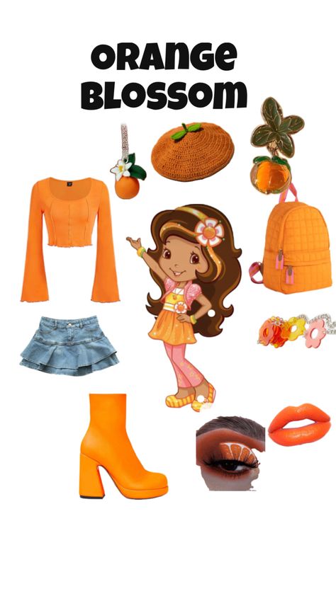 Orange Blossom Strawberry Shortcake Outfit, Strawberry Shortcake Halloween Costume, Strawberry Halloween, Blossom Costumes, Strawberry Shortcake Outfits, Cartoon Halloween Costumes, Strawberry Shortcake Costume, Diy Couples Costumes, Cute Group Halloween Costumes