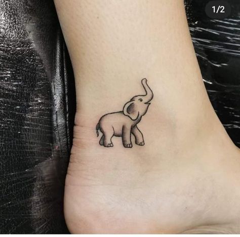 Simple Elephant Tattoo, Elephant Family Tattoo, Tiny Elephant Tattoo, Cute Elephant Tattoo, Family Tattoo Ideas, Tiny Tattoos For Women, Music Tattoo Designs, Family Tattoo, Tasteful Tattoos