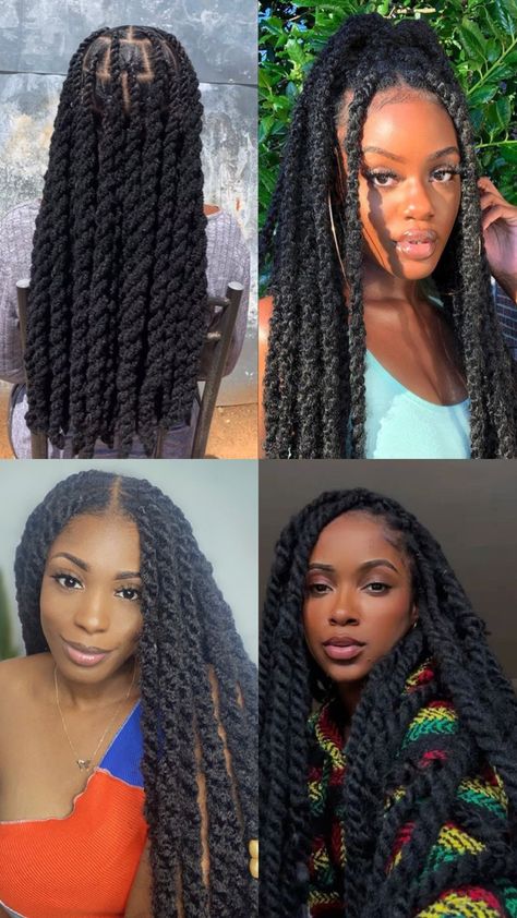 Different Types Of Twist Braids, Noble Gold Afro Twist Hairstyles, Shoulder Length Twists Braids, Long Cuban Twists, Marley Twist Updo Hairstyles, Birthday Hairstyles For Black Women Braided, Marly Twist Long, Trending Protective Hairstyles, Big Twist Hairstyles