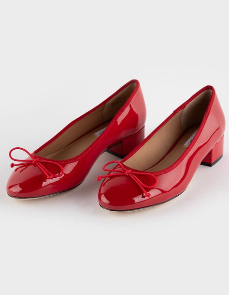 STEVE MADDEN Cherish Patent Womens Slip-On Heels - RED | Tillys Marilyn Monroe Shoes, Christmas Shoes, Lug Sole Boots, Red Pumps, Shoes Heels Wedges, Silver Shoes, Heels & Wedges, Dream Shoes, Low Rise Jeans