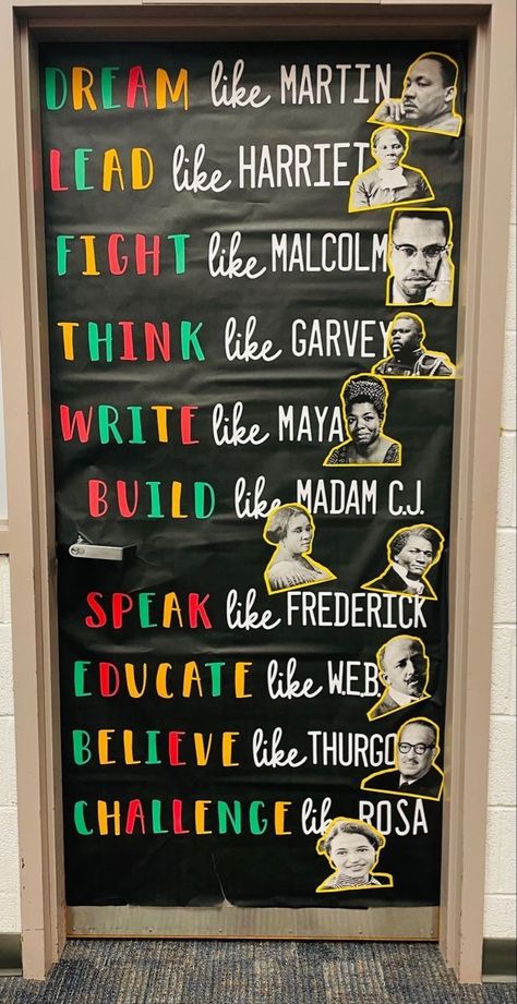 Leaders Classroom Theme, History Display Design, Classroom Decor Social Studies, History Class Decor, Bulletin Board Ideas Social Studies, History Bulletin Board Ideas High School, Classroom Themes High School History, Classroom History Decorations, Hip Hop Bulletin Board Ideas