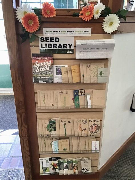 Seed Library | Bowen Island Public Library School Garden Club, Library Checkout, Seed Library, Zero Waste Store, Bowen Island, Herb Farm, Summer Reading Program, Small Envelopes, Island Food