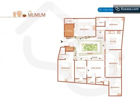 Hanok Floor Plan 2 Hanok Floorplan, Intentional Community, Courtyard House Plans, Sims House Plans, House Plans And More, Garden Bedroom, Courtyard House, House Floor, Cozy Interior