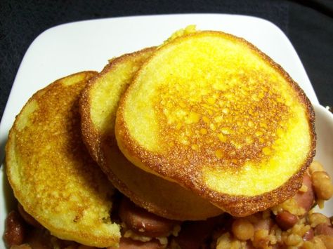 A SOUTHERN bread for sure!  Goes well with any boiled leafy greens, cabbage, lima beans, black-eyed peas, fried fish or pork chops.  Just cant beat it!!!  Just like Grandma use to make! Super Bowl Dinner, Fried Cornbread, Southern Cornbread, Fried Corn, Biscuit Rolls, Cornbread Mix, Bread Mix, Gluten Free Cakes, Shortening