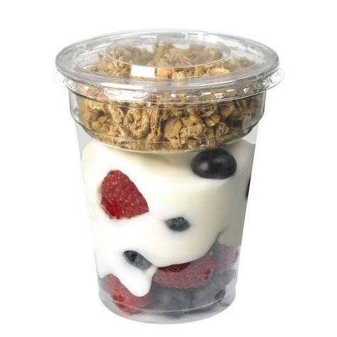 Fabri-Kal PET Cup Insert Clear 4 oz. 1000/Case Fruit Parfait Cups, Veggies Breakfast, Yogurt Parfait Cups, Glace Fruit, Veggie Cups, Granola Parfait, Parfait Cups, Yogurt Dressing, Clear Cups