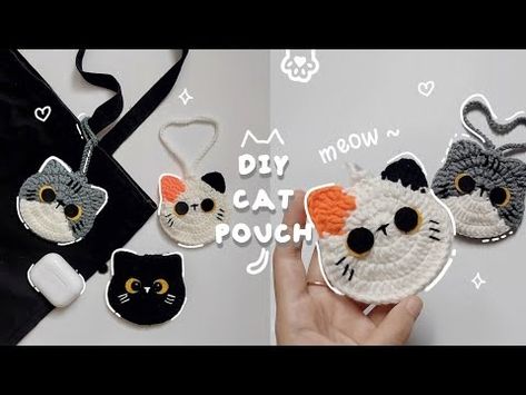 ♡ Crochet Cat Pouch Tutorial | 3-in-1 Pattern | Plus Silver Button Unboxing ♡ - YouTube Cat Pouch, Pouch Crochet, Cat Crochet, Pouch Tutorial, Pattern Cat, Crochet Pouch, Crochet Cat, Silver Buttons, How To Crochet