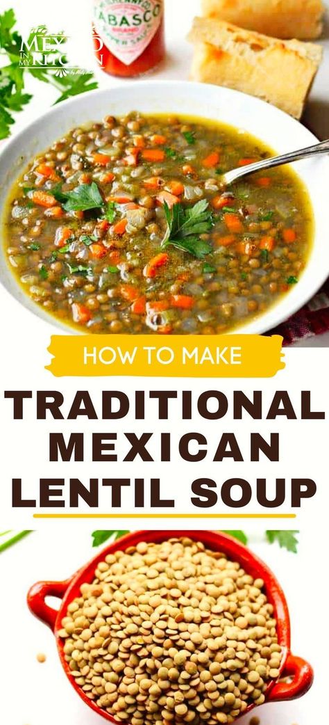 Mexican Lentil Soup Recipe, Simple Lentil Soup, Thm Soup, Lentil Soup Recipe Healthy, Mexican Potluck, Soup Night, Spring Soup, Magical Fruit, Pear Muffins