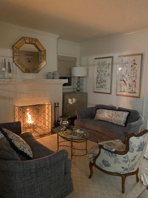 Four Chairs In Front Of Fireplace, Formal Sitting Room Ideas With Fireplace, Seating In A Small Living Room, Small Sitting Room Ideas With Fireplace, Entry Way Sitting Area Entrance, Sitting Room Ideas With Fireplace, Sofa In Front Of Fireplace, Small Hearth Room, Chairs In Front Of Fireplace