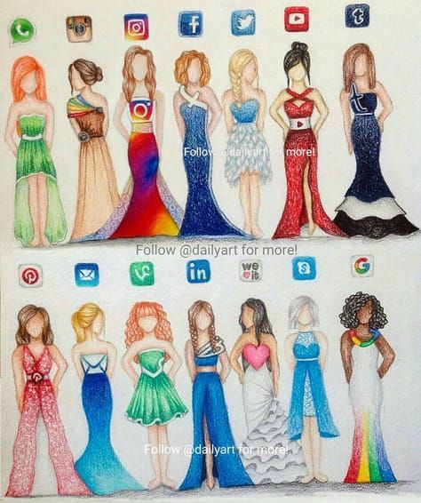 App Drawings, Social Media Drawings, Social Media Art, Amazing Drawings, Fashion Design Drawings, Beautiful Drawings, Social Media Icons, Disney Drawings, Daily Art