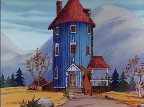 Moomin Autumn, Moomin Art, Moomin House, Simple House Drawing, Moomin Cartoon, Moomin Valley, Website Promotion, Dice Tower, Canvas Painting Designs