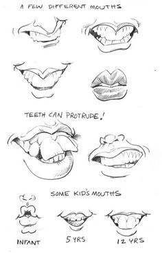 Caricature mouths Mouth Shapes, Caricature Tutorial, رسم كاريكاتير, Caricature Sketch, Mouth Drawing, Drawing Cartoon Faces, 얼굴 그리기, Lips Drawing, Caricature Drawing