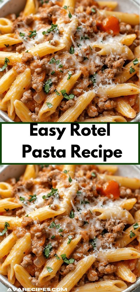 Need a simple yet satisfying dish? Discover this Rotel Pasta Recipe, an easy casserole perfect for a cozy family dinner. With minimal prep, it delivers hearty flavors that will please even the pickiest eaters. Rotel Pasta, Yummy Casserole Recipes, Rotel Tomatoes, Cheesy Pasta, Creamy Cheese, Easy Casserole, Weeknight Dinners, Creamed Mushrooms, Pasta Recipe