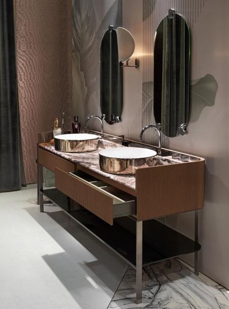 Kobol Wellness room | Visionnaire Home Philosophy Academy Toilet Interior, Wellness Room, Interior Design Institute, Vanity Counter, Interior Design Minimalist, Hm Home, Counter Design, Toilet Design, Wooden Cabinets