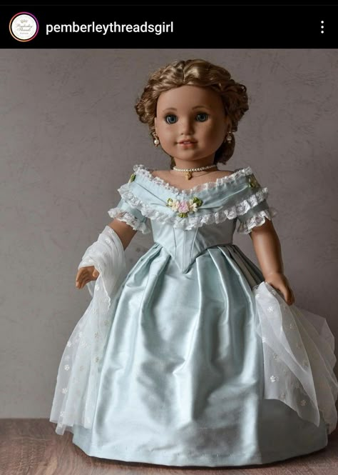 Vintage Winter Fashion, 1860s Ballgown, Julie American Girl Doll, American Girl Doll Costumes, Coquette American Girl Doll, American Girl Doll Furniture, Felicity American Girl Doll, American Girl Doll Historical, Doll Clothes For 18in. Dolls