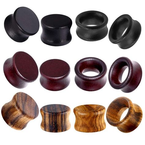 TIANCI FBYJS 12pcs Wood Ear Tunnels Wooden Gauges Vintage Black Brown Natural Organic Flesh Tunnel Plugs Piercing Stretcher E Wooden Gauges, Dermal Piercing Jewelry, Flesh Tunnel, Jewelry Piercing, Ear Tunnels, Black Choker Necklace, Organic Wood, Body Jewelry Piercing, Tunnels And Plugs