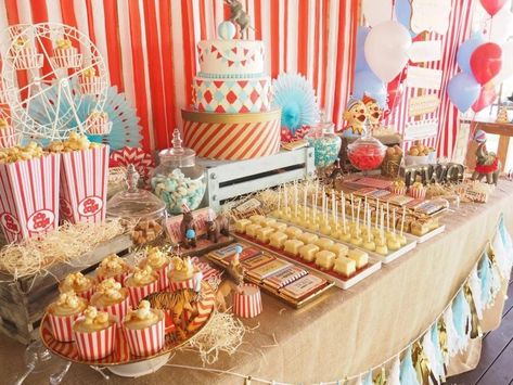 Vintage Train Birthday Party, Boys Birthday Party Ideas, Circus 1st Birthdays, Fireman Birthday, Circus Decorations, Boys Birthday Party, Circus Theme Party, Birthday Party Desserts, Monster Trucks Birthday Party