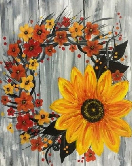 Starfish Painting, Fall Canvas Painting, Fall Canvas, Harvest Wreath, Paint Nite, Halloween Painting, Paint And Sip, Autumn Painting, Night Painting