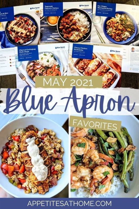 Blue Apron Recipe Cards, Blue Apron Meals, Mexican Style Chicken, Publix Aprons Recipes, Blue Apron Recipes, Vegetable Chili, Seared Pork Chops, Sour Cream Chicken, Asian Inspired Recipes