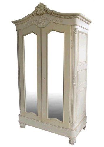 Cornice Detail, Walnut Bedroom Furniture, French Furniture Bedroom, Antique White Paints, Mirrored Armoire, Rococo Furniture, Mirrored Doors, Armoire Wardrobe, French Armoire