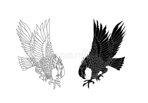 Hand drawn traditional Japanese Eagle.Native American Eagle attacking.Old-school tattoo design. royalty free illustration Two Eagles Tattoo, Japanese Eagle Tattoo, Hawk Tattoo Design, Eagle Attacking, Eagle Native American, Skateboard Ideas, Native American Eagle, Spiral Tattoos, Hawk Tattoo