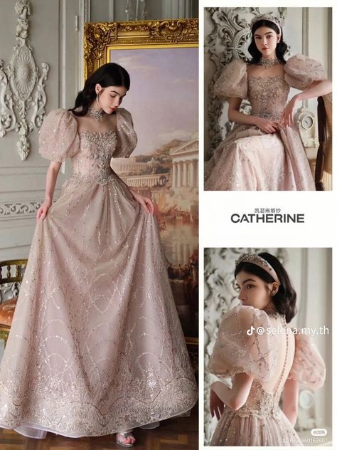 Bridgeton Inspired Dresses, Vintage Royal Dress, Bridgeton Dresses, Royal Dress Aesthetic, Bridgerton Gown, Modern Filipiniana Dress, Old Fashion Dresses, Modest Dresses Casual, Royal Dresses