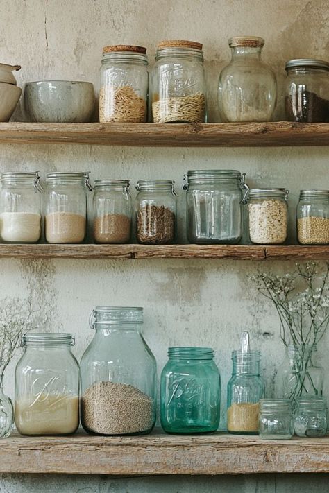 Repurpose mason jars for stylish, eco-friendly storage around your home. #MasonJarStorage #UpcycledDecor #EcoLiving Jar Upcycle, Old Mason Jars, Jars Ideas, Mason Jar Storage, Kitchen Jars, Upcycle Decor, Eco Living, Rustic Kitchen, Sustainable Living