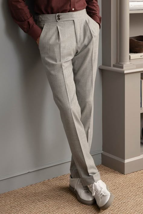 Pini Parma Trousers, Grey Formal Pants Outfit Men, Daper Man, Trouser Pants Outfits, Mens Trousers Formal, Formal Pants For Men, Grey Flannel Trousers, Trousers Outfit Men, Pini Parma