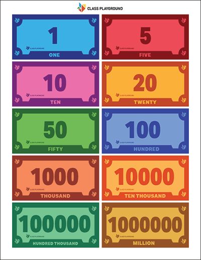 Printable Play Money 1 to 1000000 Free Printable Play Money, Fake Money Printable, Play Money Template, Printable Play Money, Teaching Primary School, Banknotes Design, Real Life Math, Making Change, Teaching Money