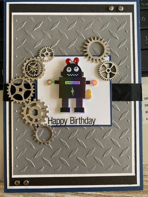 Robot Cards Handmade, Robot Card, Birthdays Cards, Bday Cards, Robotics, Kids Cards, Hallmark, Cards Handmade, Birthday Cards