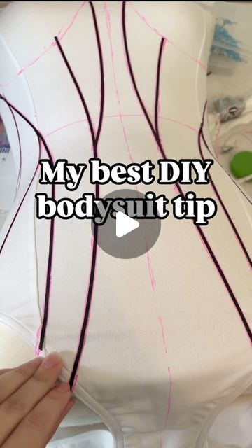 Sally | Corbeau Design Studio on Instagram: "My Best DIY bodysuit for tip (for any style bodysuit- not just a Lover bodysuit!)   All you need is 1) Draping tape and 2) a washable marker & and 3) a measuring tape (optional).   Step 1: I always mark a center vertical line on the front and back of the bodysuit Step 2: lay out your design with the draping tape using any reference photos and the vertical line as a guide.  Step 3: check your work! Make sure your lines are all even with the measuring tape (or eyeball it really good from a distance too if you can’t find your measuring tape).  Step 3: trace both sides on the tape with your marker.  Step 4: PEEL TIME  Step 5: label your color sections with the marker.   I much prefer using markers to chalk. The chalk rubs off way too easily so I onl Diy Lover Bodysuit, Lover Bodysuit Diy, Diy Bodysuit, Bodysuit Diy, Lover Bodysuit, Style Bodysuit, Fashion Design Template, Washable Markers, Best Diy