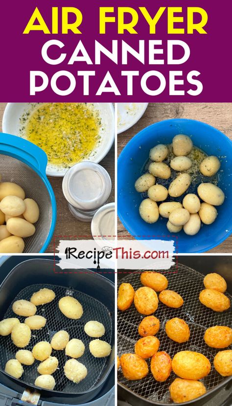 Recipe With Canned Potatoes, Can Potatoes Recipes, Air Fryer Dinner Ideas, Air Fryer Baby Potatoes, Air Fryer Dinner, Baby Potato Recipes, Air Fry Potatoes, Potatoes Easy, Canned Potatoes