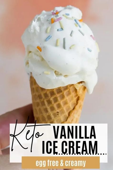 On a hot Summer day, ice cream is a must-have treat! With this easy egg-free keto vanilla ice cream recipe you won’t have to miss out! Creamy, soft serve style with only 5 ingredients! Egg Free Keto, Keto Vanilla Ice Cream, Flourless Chocolate Cake Recipe, Vanilla Ice Cream Recipe, Low Carb Ice Cream, Keto Ice Cream, Flourless Chocolate Cakes, Best Ice Cream, Ice Cream Flavors