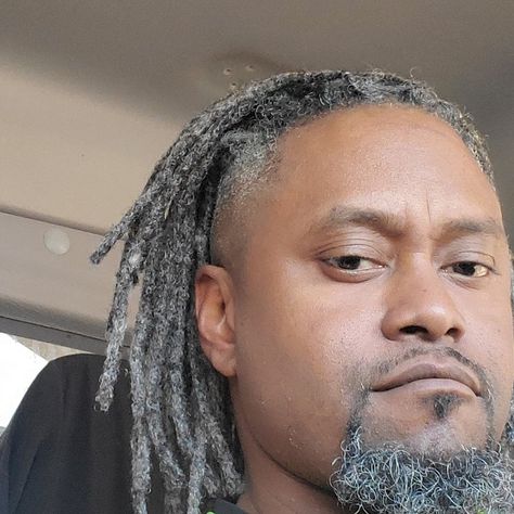 Need to see more.... Grey Hair Dreadlocks, Kill Monger, Silver Locs, Grey Locs, Loc Hairstyles For Men, Black Locs, Loc Ideas, Afro Locs, Natural Locs