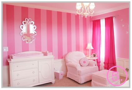 love pink and love stripes - this look is for me! Victoria Secret Bedroom, Deco Disney, Striped Walls, Nursery Room Design, Girl Nursery Room, Pink Curtains, Closet Decor, Girly Room