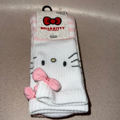 Crew Socks Shoe Size 4-10 Gyaru Socks, Cute Slippers Hello Kitty, Socks Y2k, Kuromi Socks, Cutecore Socks, Sanrio Socks, Hello Kitty Y2k, Hello Kitty Wallpaper Hd, Sanrio Pink