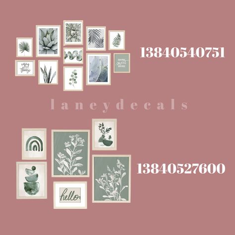 Bloxburg Gallery Wall, Bloxburg Macrame Codes, Bloxburg Decals Portrait, Cute Bloxburg Bathroom Decal Codes, Bloxburg Gallery Wall Decal, Decal Codes Bloxburg Aesthetic, Bloxburg Home Sweet Home Decal Codes, Sale Decals Bloxburg, Bloxburg Apartment Number Codes