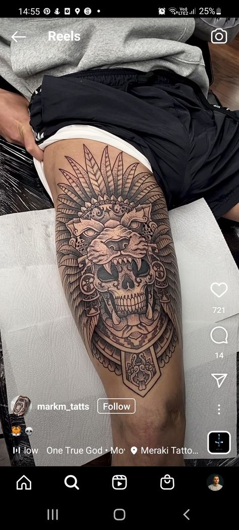 Side Leg Tattoo Men, Lion Leg Tattoo, Skull Thigh Tattoos, Lion Tattoo On Thigh, Simple Leg Tattoos, Thigh Tattoos For Women, Upper Leg Tattoos, Thigh Tattoo Men, Best Leg Tattoos