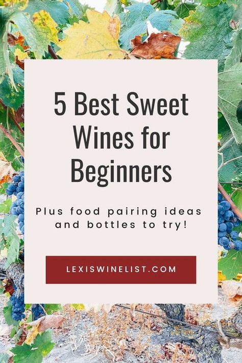 Sweet Wine List, Wine Tasting Food Pairings, Red Wine For Beginners, Sweet Wines For Beginners, Wine Tasting Food, Wine Etiquette, Wine Basics, Pairing Ideas, Wine Blog