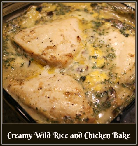 Rice And Chicken Bake, Wild Rice And Chicken, Crockpot Chicken And Dressing, Creamy Wild Rice, Chicken Wild Rice Casserole, Rice In The Oven, Wild Rice Recipes, Rice And Chicken, Wild Rice Casserole