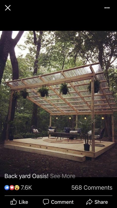 Outdoor Yoga Platform, Yoga Platform, Wooden Gazebo, Backyard Garden Landscape, Outdoor Pergola, Backyard Projects, Backyard Patio Designs, Back Patio, Outdoor Rooms