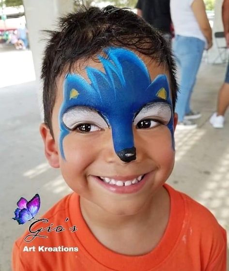 Face Painting For Boys, Sonic Face, Fair Face, Alice In Wonderland Artwork, Hand Art Kids, Festival Face, Face Painting Easy, Face Paint Makeup, Kids Face Paint