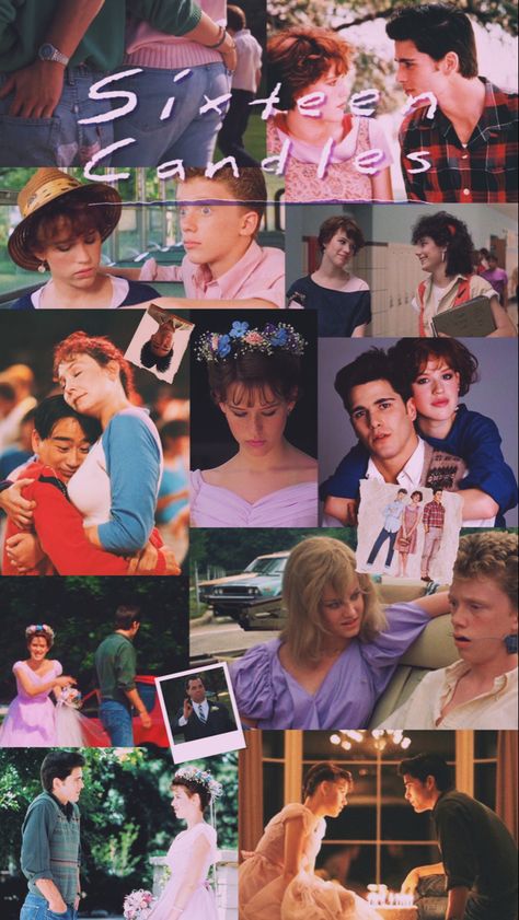 80s Movies Aesthetic Wallpaper, Sixteen Candles Wallpaper, 16 Candles Aesthetic, 16 Candles Movie, Iconic Movie Characters, 1980s Films, Movie Collage, 16 Candles, Sixteen Candles