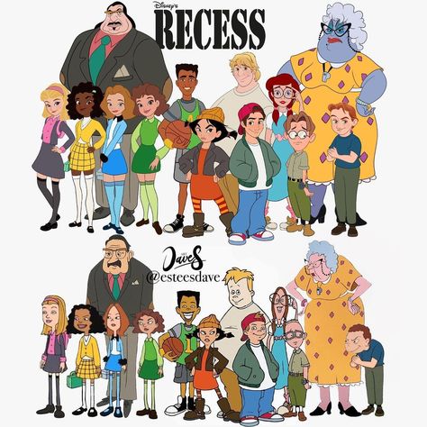 Dave Salamanca R. on Instagram: “R E C E S S 🔔 #esteesdave #waltdisney #disney #recess #frozen #cinderella #mulan #disneyfairy #Tangled #disneyvillains #atlantis #ariel…” Disney Recess, Recess Cartoon, Disney Princess Villains, Disney Princess Funny, Alice In Wonderland Illustrations, Disney Character Art, Disney Theory, Disney Crossover, Disney Version