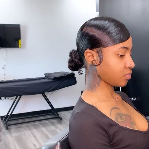 Low Bun With Swoop, Swoop Low Bun, Knot Bun With Swoop, Side Swoop Bun, Side Part Low Bun, Swoop Bun, Side Part Bun, Top Knot Bun, Sleek Ponytail Hairstyles