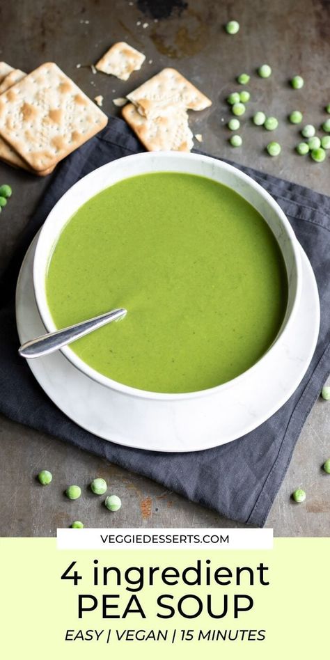 Easy Pea Soup, Vegetable Sandwich Recipes, Veggie Desserts, Warm Soup Recipes, Creamy Peas, Dairy Free Soup, Vegetarian Recipes Lunch, Meat Free Recipes, Vegan Lunch Recipes