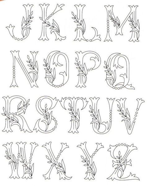 310 Alphabets Ideas 5D9 Embellished Lettering, Alphabet Lettering, Letters Embroidery, Alphabet Embroidery, Desain Quilling, Floral Alphabet, Embroidery Alphabet, Hand Lettering Alphabet, Lettering Alphabet Fonts