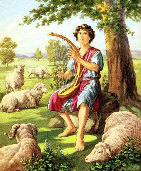 Images of Bible stories - Google Search - must be David as a young shepherd boy! David Bible, Psalm 133, Praying The Psalms, Story Of David, Bible Stories For Kids, Bible Illustrations, Bible Pictures, King David, Biblical Art