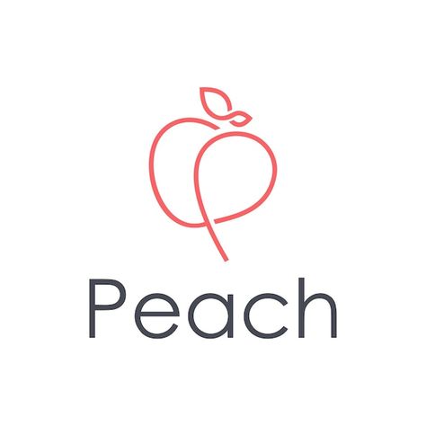 Peach Outline, Iced Tea Brands, Peach Tattoo, Graphic Designer Studio, Fruit Logo Design, Feminine Minimalist, Fruit Logo, Graphic Design Course, Tea Design